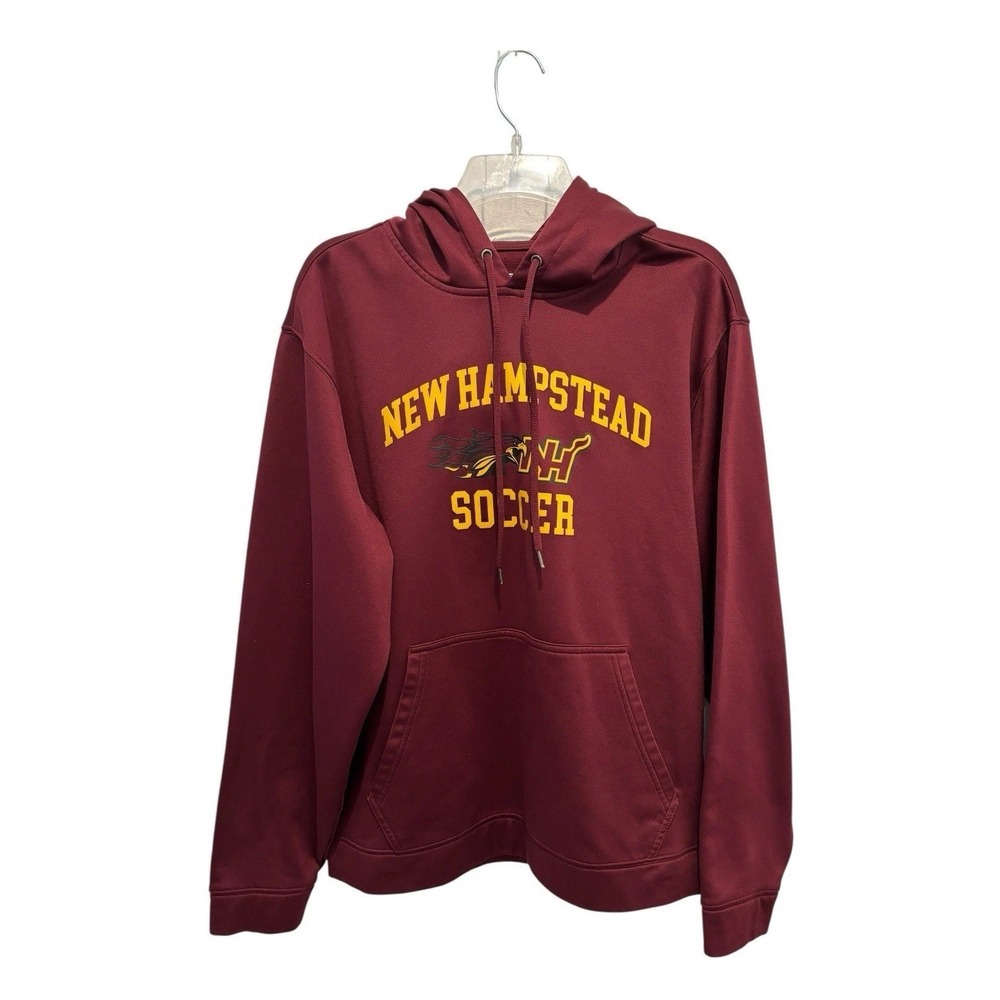 New Hampstead Soccer‎ Hoodie Sweatshirt Mens Medium Burgundy Pullover Sport Tek